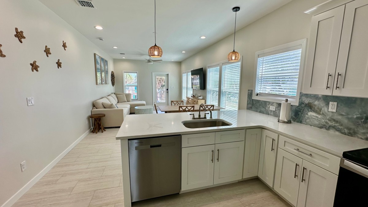 Second kitchen in the mirrored side